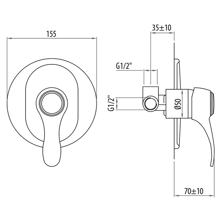 Gattoni Samoa Встраиваемый смеситель для душа, цвет: хром 3430/34C0cr