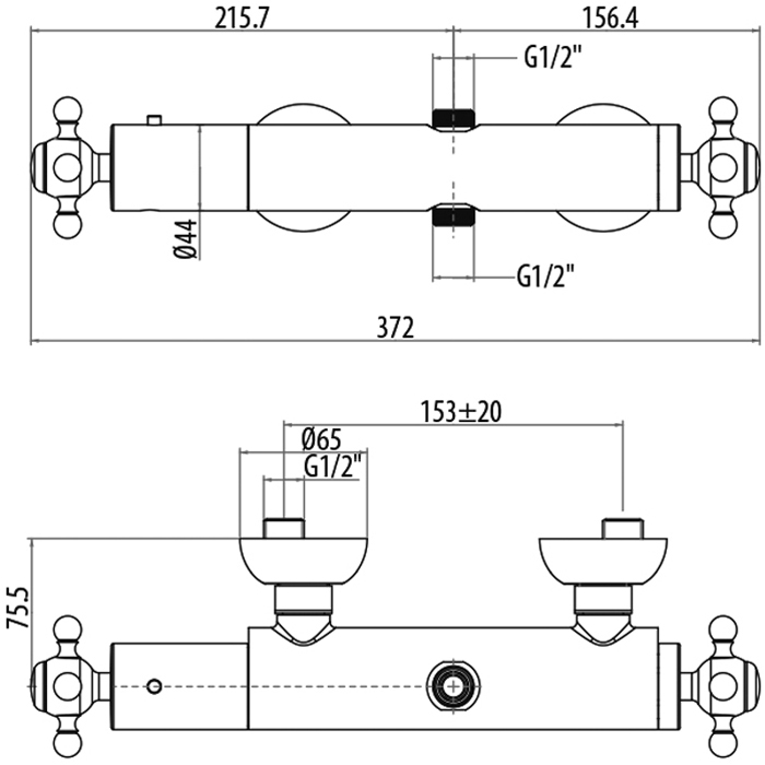 Gattoni Termostatici Смеситель термостатический для душа, цвет: бронза TSRE700V0br