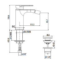 Gattoni H2Omix7000 Смеситель для биде, излив 11,33 cм, цвет: хром 7005570C0