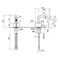 Fantini AF/21 Смеситель для биде, 1 отв., излив 13 см, цвет Matt Gun Metal PVD 27 P5 A508WF