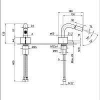 Fantini AF/21 Смеситель для биде, 1 отв., излив 13 см, цвет матовая натуральная сталь 27 93 A508WF