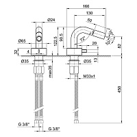 Fantini AF/21 Смеситель для биде, 1 отв., излив 13 см, цвет хром 27 02 A508WF