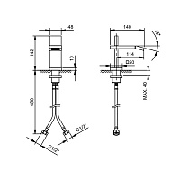 Fantini AK/25 Смеситель для биде, 1 отв., излив 11,4 cм, цвет Matt Gun Metal PVD 48 P5 T008WF