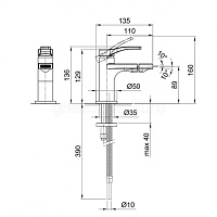 Fantini AL/23 Смеситель для биде, 1 отв., излив 11 cм, цвет хром 26 02 B008WF