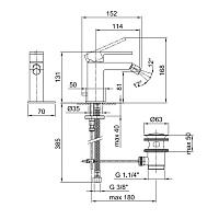 Fantini AR/38 Смеситель для биде, 1 отв., с донным клапаном, цвет хром 38 02 3308SF