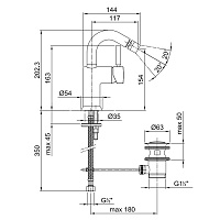 Fantini Cafe Смеситель для биде, 1 отв., с донным клапаном, цвет хром 42 02 1808F