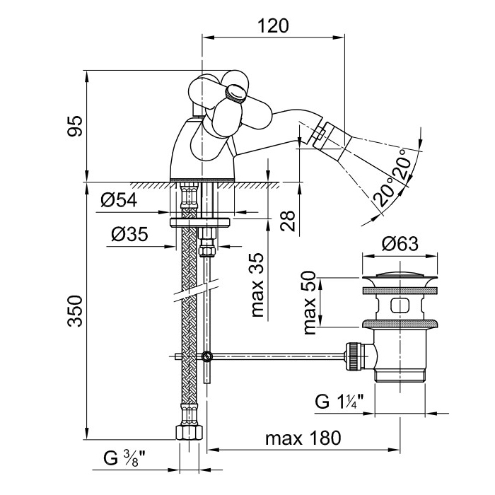 Fantini I Balocchi Смеситель для биде, 1 отв., с донным клапаном, цвет белый матовый 60 29 0562F