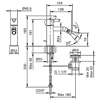 Fantini Icona Classic Смеситель для биде, 1 отв., с донным клапаном, цвет хром 53 02 R408F