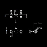 Devon&Devon Excelsior Royal Смеситель для раковины на 3 отв., цвет: античная латунь EXC-RY133MOTS