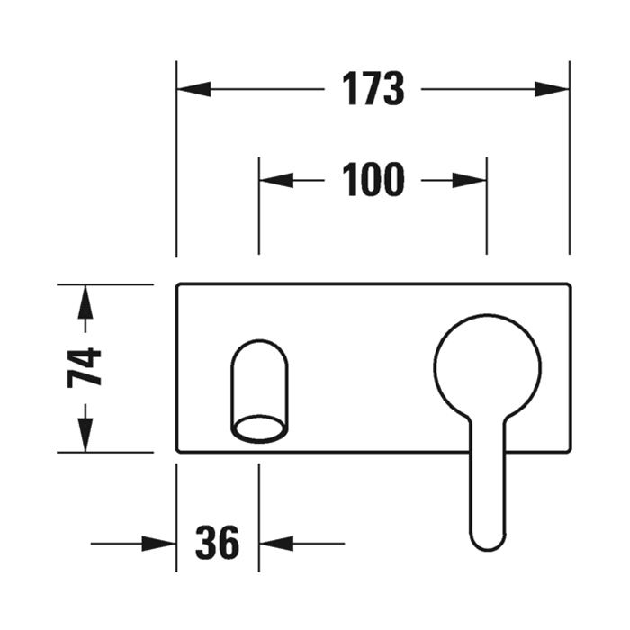 Duravit C.1 Смеситель для раковины скрытого монтажа, излив 17,4 cм, цвет хром C11070003010