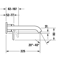 Duravit C.1 Смеситель для раковины скрытого монтажа, излив 22,5 cм, цвет хром C11070004010
