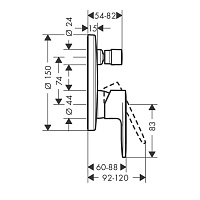 Hansgrohe Vernis Blend Смеситель для ванны встраиваемый на 2 потребителя, цвет: матовый черный 71467670