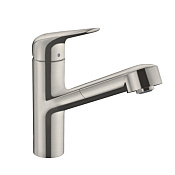 Hansgrohe Focus M42 Смеситель для кухонной мойки однорыч. 150, с выдв. изл. цвет: нержавеющая сталь 71814800