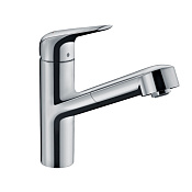 Hansgrohe Focus M42 Смеситель для кухонной мойки однорычажный 150 с выдвижным изливом, цвет: хром 71814000