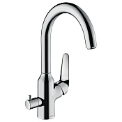 Hansgrohe Focus M42 Смеситель для кухонной мойки однорычажный 220 1jet, цвет: хром 71803000