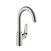 Hansgrohe Focus M42 Смеситель для кухонной мойки однорычажный 220 1jet, цвет: нержавеющая сталь 71802800