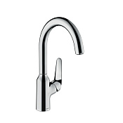 Hansgrohe Focus M42 Смеситель для кухонной мойки однорычажный 220 1jet, цвет: хром 71802000