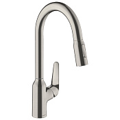 Hansgrohe Focus M42 Смеситель для кухонной мойки однорыч. 220, с выдв. изл. цвет: нержавеющая сталь 71820800