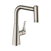 Hansgrohe Metris M71 Смеситель для кухонной мойки однорыч. 220, с выдв. изл.  цвет: нержав. сталь 73800800