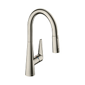 Hansgrohe Talis M51 Смеситель для кухонной мойки однорыч. 200, с выдв. излив. цвет: нержав. сталь 73851800