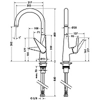 Hansgrohe Talis S Смеситель для кухонной мойки, цвет: нержавеющая сталь 72810800