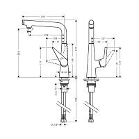 Hansgrohe Talis S Смеситель для кухонной мойки однорычажный 300 1jet, цвет: хром 72820000