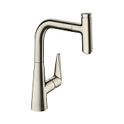 Hansgrohe Talis Select M51 Смеситель для кухонной мойки однорычажный 220, цвет: нержавеющая сталь 73852800