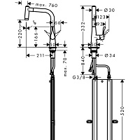 Hansgrohe Talis Select M51 Смеситель для кухонной мойки однорычажный 220, цвет: хром 73852000
