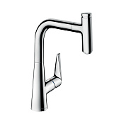 Hansgrohe Talis Select M51 Смеситель для кухонной мойки однорычажный 220, с выдв. излив. цвет: хром 72822000