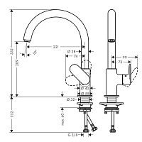Hansgrohe Vernis Blend M35 Смеситель для кухонной мойки 260 однорычажный, цвет: хром 71870000