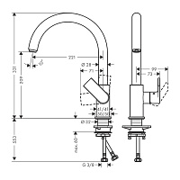 Hansgrohe Vernis Shape M35 Смеситель для кухонной мойки 260 однорычажный, цвет: матовый черный 71871670