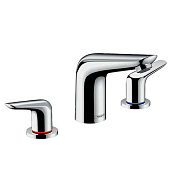 Hansgrohe Novus Смеситель для раковины на 3 отверстия двухвентильный, с донным клапаном, цвет: хром 71140000