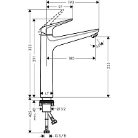 Hansgrohe Novus Смеситель для раковины, без донного клапана, цвет: хром 71124000
