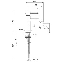 Fantini AF/21 Смеситель для раковины, 1 отв., излив 12,6 см, цвет хром 27 02 A704WF