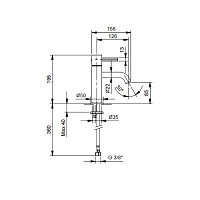 Fantini AF/21 Смеситель для раковины, 1 отв., цвет матовая натуральная сталь 27 93 A704WF