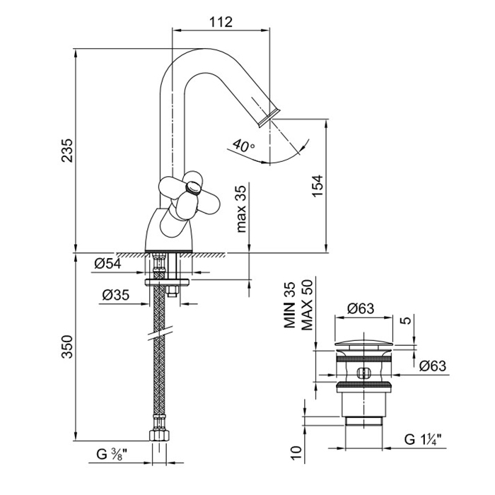 Fantini I Balocchi Смеситель для раковины, 1 отв., излив 11,5 cм, цвет белый матовый 60 29 0556F