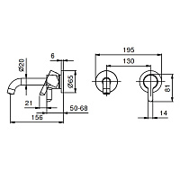 Fantini Icona Classic Смеситель для раковины, на 2 отв, излив 16 cм, цвет хром 53 02 R411B