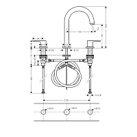 Hansgrohe Vernis Blend Смеситель для раковины на 3 отверстия двухвентильный, цвет: хром 71553000