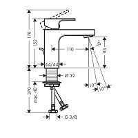 Hansgrohe Vernis Shape Смеситель для раковины однорычажный, с донным клапаном, цвет: хром 71594000