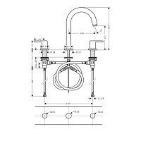 Hansgrohe Vernis Shape Смеситель для раковины на 3 отверстия двухвентильный, цвет: матовый черный 71563670