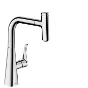 Hansgrohe Metris Select M71 Смеситель для кухонной мойки однорыч. 240, с выдв. излив. цвет: хром 73802000