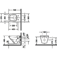 Duravit DuraStyle Унитаз подвесной 37x54 cм, цвет белый 2536090000