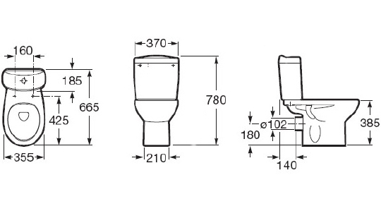 Roca Victoria Чаша напольного унитаза 35,5х65,5 см, без крышки, цвет: белый глянец 342399000