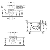 Duravit Starck 3 Унитаз подвесной, 48,5х36 cм, Durafix, цвет белый 2227090000