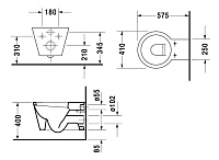Duravit Starck 1 Унитаз подвесной, с креплением, 41x57,5 см, цвет: белый 0210090064