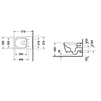 Duravit Me by Starck Унитаз подвесной Rimless 57х37 cм, с креплениями, цвет белый 2529090000