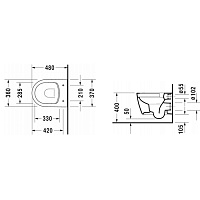 Duravit Me by Starck Унитаз подвесной Compact Rimless без смывного края, цвет белый 2530090000