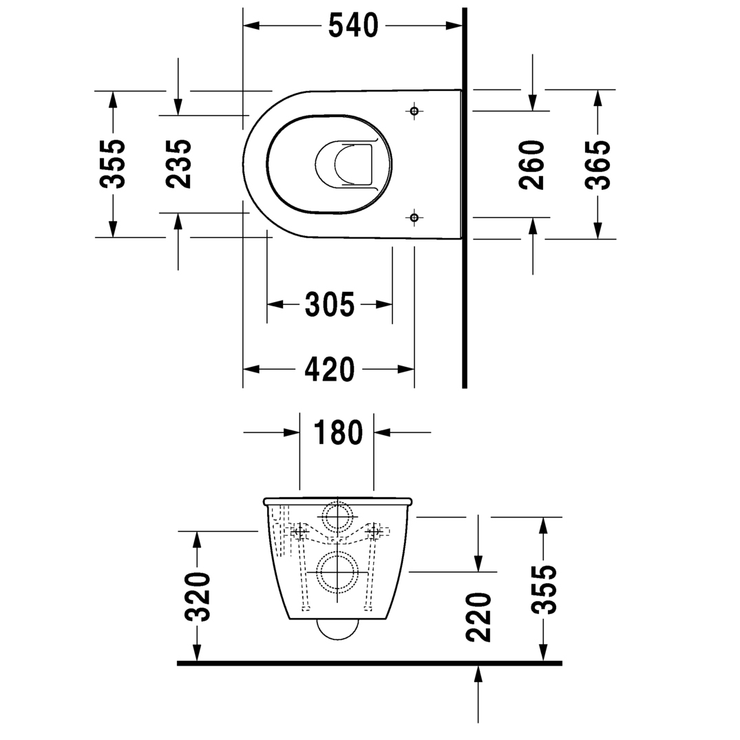Duravit Darling New Унитаз подвесной объем: 4.5л, 37x54 cм, цвет белый 2545090000