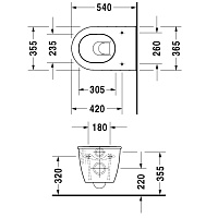 Duravit Darling New Унитаз подвесной объем: 4.5л, 37x54 cм, цвет белый 2545090000