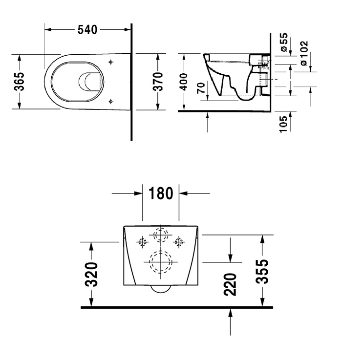 Duravit Starck Унитаз подвесной 54х37 cм, цвет белый 2534090000